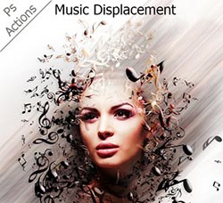 极品PS动作－音符散射：Music Displacement - Ps Action